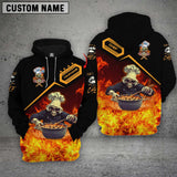 CHEF Fire - Personalized Name 3D Black All Over Printed Shirt