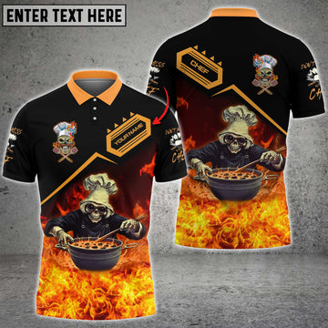 CHEF Fire - Personalized Name 3D Black All Over Printed Shirt