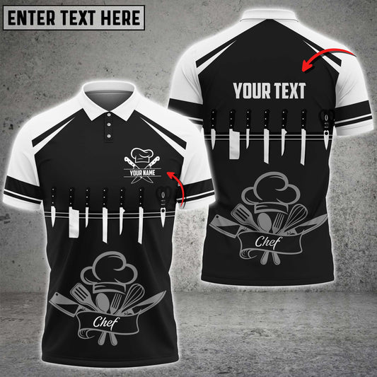 CHEF - Personalized Name 3D Black & White All Over Printed Shirt