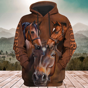 JoyCorners Horse Love Cattle 3D All Over Printed Hoodie