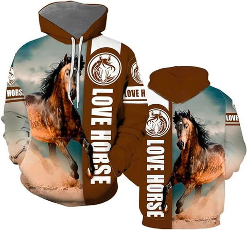 JoyCorners Horse Love Cattle Leather Pattern Personalized 3D All Over Printed Hoodie
