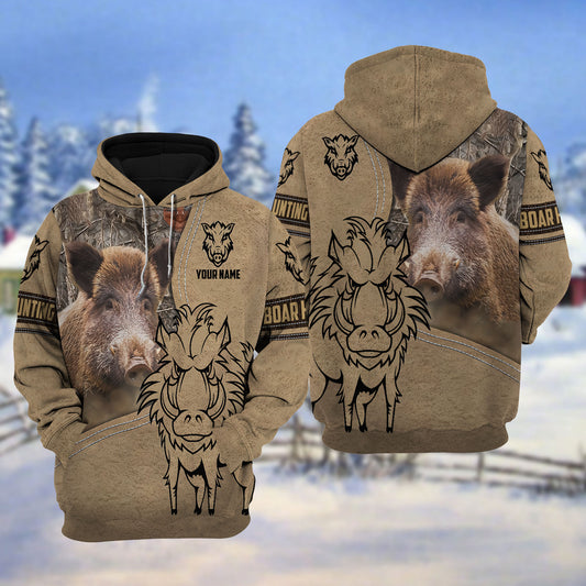 Joycorners Custom Name Boar Hunting 3D Hoodie