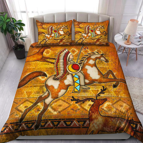 JoyCorners Horse Native American Pattern 3D Bedding Set