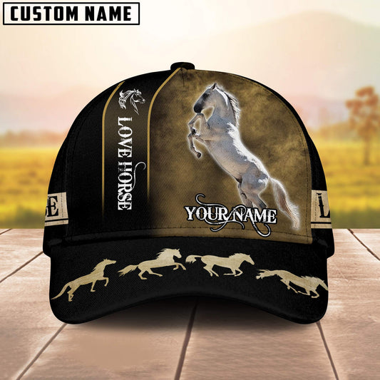 Joycorners White Horse Customized Name Cap