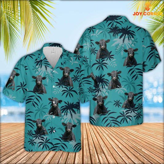 JoyCorners Black Angus Cattle Hawaiian Shirt