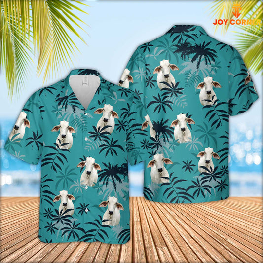 JoyCorners Brahman Cattle Hawaiian Shirt