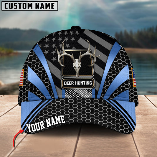 Joycorners Deer Hunting Hexagon Pattern Multicolor Personalized Name 3D Cap