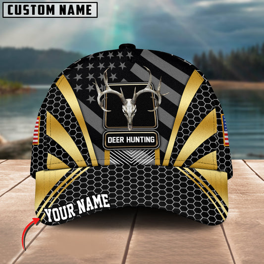 Joycorners Deer Hunting Hexagon Pattern Multicolor Personalized Name 3D Cap