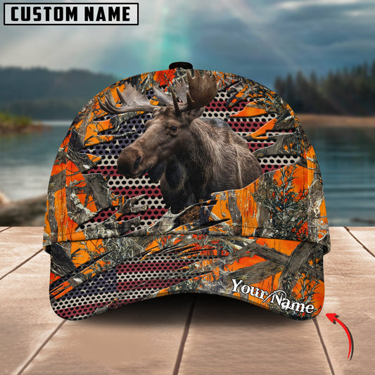 Joycorners Moose Hunting Personalized Name 3D Cap (2 colors)