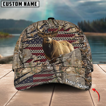 Joycorners Elk Hunting Personalized Name 3D Cap (2 colors)