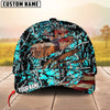 Joycorners Deer Hunting USA Flag Crack Camo Pattern Personalized Name 3D Cap