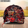 Joycorners Deer Hunting USA Flag Crack Camo Pattern Personalized Name 3D Cap
