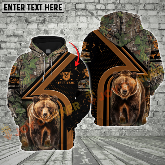 Joycorners Bear Hunting Forest Camo Style Custom Name Shirt 3D All Over Printed Clothes