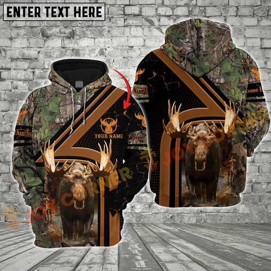 Joycorners Moose Hunting Forest Camo Style Custom Name Shirt 3D All Over Printed Clothes
