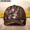 Joycorners Deer Hunting Brown Leather Pattern Mutilcolored Personalized Name 3D Cap