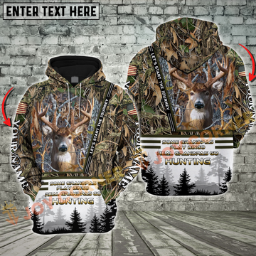 Joycorners Moss Deer Hunting Some Grandpas Play Bingo, Real Grandpas Go Hunting Custom Name 3D Hoodie All Over Printed Clothes