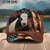 Joycorners Farm Animal American Flag Leather Personalized Name 3D Hat