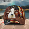 Joycorners Farm Animal American Flag Leather Personalized Name 3D Hat