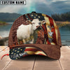 Joycorners Farm Animal American Flag Leather Personalized Name 3D Hat