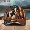 Joycorners Farm Animal American Flag Leather Personalized Name 3D Hat