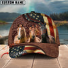 Joycorners Farm Animal American Flag Leather Personalized Name 3D Hat
