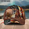 Joycorners Farm Animal American Flag Leather Personalized Name 3D Hat