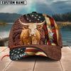 Joycorners Farm Animal American Flag Leather Personalized Name 3D Hat