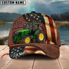 Joycorners Farm Animal American Flag Leather Personalized Name 3D Hat