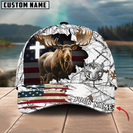 Joycorners Cross America Hunting Moose Crack Camo Pattern Multicolor Option Personalized Cap
