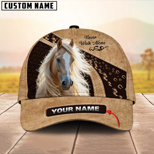 Joycorners Palomino Horse Leather Pattern Personalized Name 3D Cap