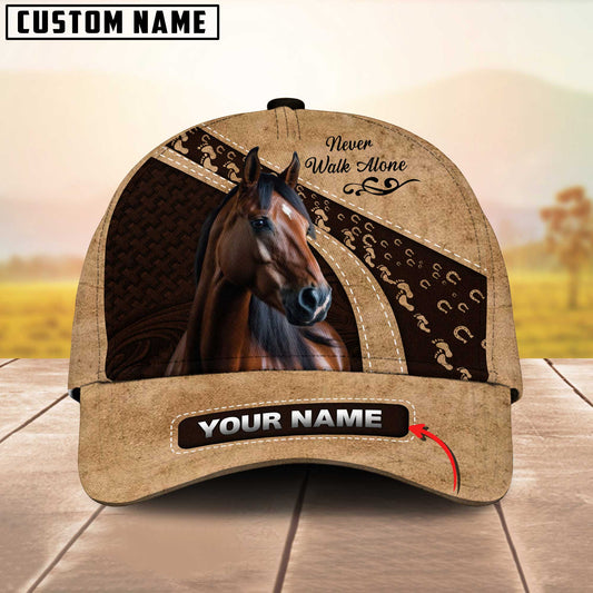 Joycorners Quarter Horse Leather Pattern Personalized Name 3D Cap