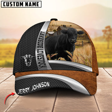 Joycorners Black Angus Cattle Farm Scene Personalized Name 3D Cap For Shelsea