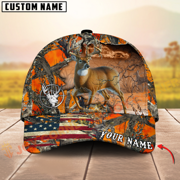 Joycorners America Hunting Deer Crack Camo Pattern Multicolor Option Personalized Cap
