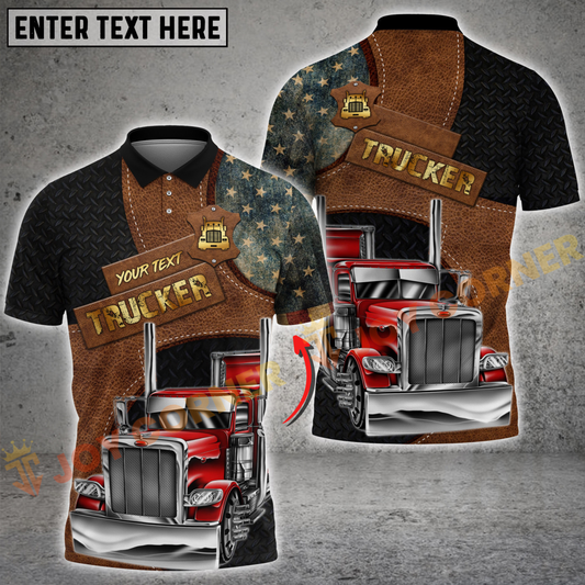 Joycorners Trucker Western Leather Star Multicolor Personalized Name 3D Unisex Shirt