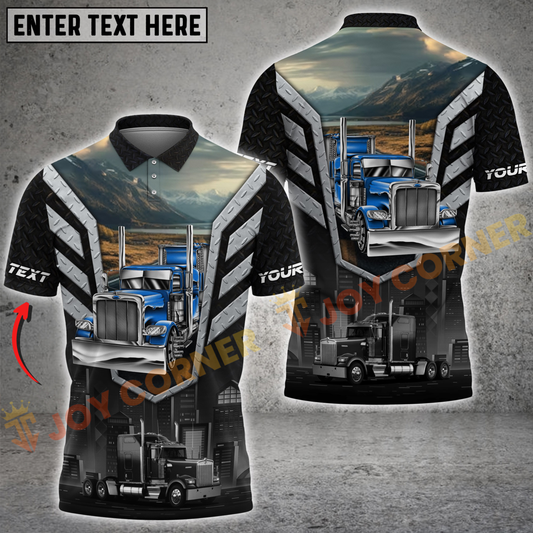 Joycorners Trucker Mountain Steel Multicolor Personalized Name 3D Unisex Shirt