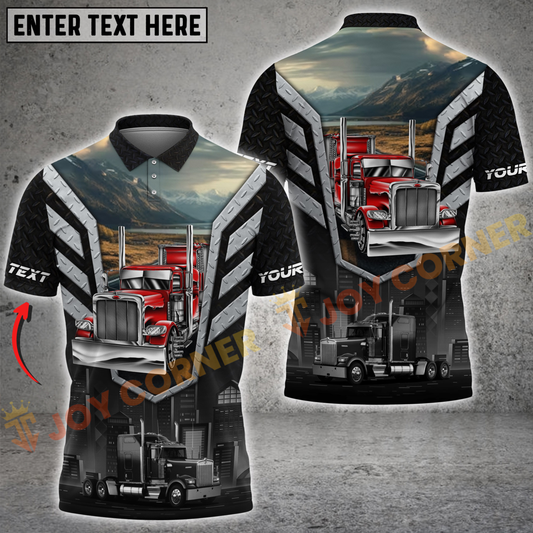 Joycorners Trucker Mountain Steel Multicolor Personalized Name 3D Unisex Shirt