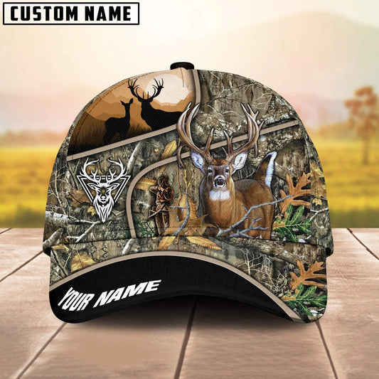 Joycorners Deer Hunting in Forest Multicolor Option Personalized 3D Cap