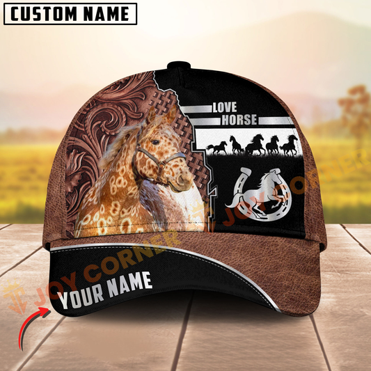 Joycorners Appaloosa Horse Western Leather Pattern Customized Name 3D Cap