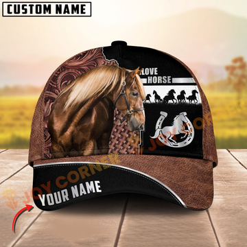 Joycorners Morgan Horse Western Leather Pattern Customized Name 3D Cap