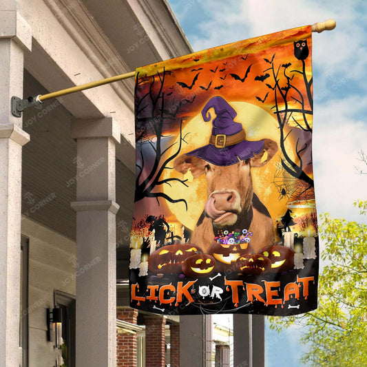 Joycorners Happy Halloween Limousin Lick Or Treat 3D Printed Flag