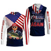 Joycorners Make Fishing Great Again Patriotic Fishing Shirt, American Flag Fishing Shirt, Fishing UPF Shirts, Men's Fishing Shirt