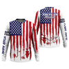 Joycorners American Hooker Hooded UPF Shirt, American Flag Fish Shirt, Long Sleeve Fishing Shirts, Mens Casual Shirts