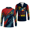 Joycorners Catch The Wave Shark Fishing SPF Shirt, Mens Fishing Shirts Long Sleeve, Gift For Fisherman