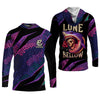 Joycorners The Lone Below Shark And Skull Purple Fishing Shirt, SPF Shirt For Men, Men's Fishing Shirt