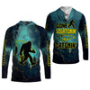 Joycorners Gone Squatchin And Catching Night Forest Performance Fishing Shirts, SPF Shirt For Men, Gift For Fisherman