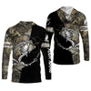 Joycorners Camo Black Fishing UPF Shirts, Camouflage Fishing Shirts, Fishing Gifts For Men, Men's Fishing Shirt