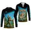 Joycorners Happiness Is A Big Fish And A Witness Bigfoot Fishing SPF Shirt, Funny Fishing Shirt, Men's Fishing Shirt