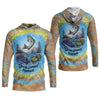 Joycorners Tie Dyed Pattern Fishing UPF Shirts, Fishing Gifts For Men, Men's Fishing Shirt, Fishing Shirts For Men