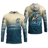 Joycorners Fishing Is My Therapy Navy And Beige Fishing UPF Shirts, Gift For Fisherman, Fishing Shirts For Men