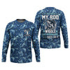 Joycorners I Just Hold My Rod Wiggle My Worm And Bam! She's On It Funny Fishing Shirt, SPF Shirt For Men, Gift For Fisherman